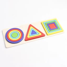 Montessori Toys Wooden Block Puzzle Children Toys Geometric Shape Color Sorter Block Toddler Sorting Math Bricks Stacking Toys