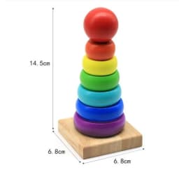 Montessori Toys Wooden Block Puzzle Children Toys Geometric Shape Color Sorter Block Toddler Sorting Math Bricks Stacking Toys