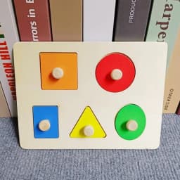 Montessori Toys Wooden Block Puzzle Children Toys Geometric Shape Color Sorter Block Toddler Sorting Math Bricks Stacking Toys