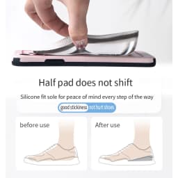 Silicone Gel Invisible Height Increase Insole Heel Lifting Inserts Shoe Foot Care Protector Elastic Cushion Insert for Men Women