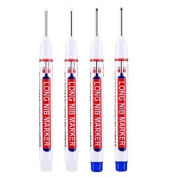 4Pcs White 20mm Deep Hole Long Nib Head Markers Set for Metal Perforating Pen Bathroom Woodworking Decoration Multi-Purpose