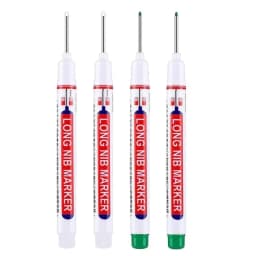 4Pcs White 20mm Deep Hole Long Nib Head Markers Set for Metal Perforating Pen Bathroom Woodworking Decoration Multi-Purpose