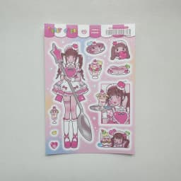 1/9PCS Korean Sweet Cool Girl Stickers Cute Cartoon Anime Girl Stickers Journal Diary Notebook Scrapbook Diy Decorative Stickers