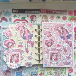 1/9PCS Korean Sweet Cool Girl Stickers Cute Cartoon Anime Girl Stickers Journal Diary Notebook Scrapbook Diy Decorative Stickers