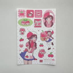 1/9PCS Korean Sweet Cool Girl Stickers Cute Cartoon Anime Girl Stickers Journal Diary Notebook Scrapbook Diy Decorative Stickers