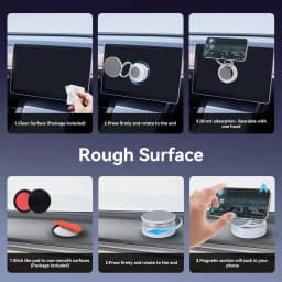 Upgraded 360° Vacuum Magnetic Car Phone Holder Ultra Strong Suction Magnetic Force Foldable Retractable Mount for Car/Dashboard