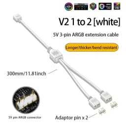 COOLMOON ARGB SYNC Splitter 5V 3 Pin 1 to 2/3/4 30CM Mainboard ARGB Extension Cable with Protective Cap for Computer Chassis