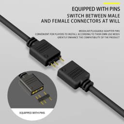 COOLMOON ARGB SYNC Splitter 5V 3 Pin 1 to 2/3/4 30CM Mainboard ARGB Extension Cable with Protective Cap for Computer Chassis