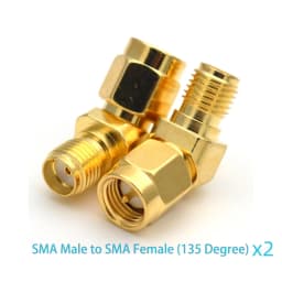 2PCS SMA to SMA Adapter SMA Male Female to Male Female RP SMA Straight 3 Way Right Angle 90 135 Degree RF Connector for Antenna