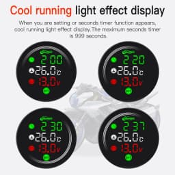 Motorcycle Painel Digital Moto Universal Temperature Clock Mini Full Screen Thermometer 4 in 1 Touch Screen Meter
