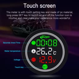 Motorcycle Painel Digital Moto Universal Temperature Clock Mini Full Screen Thermometer 4 in 1 Touch Screen Meter