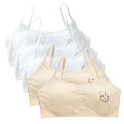 5PCS/Lot Teeange Girls Small Training Bras Purbery School Girl Sports Bra Children Detachable Chest Pad Underwear Kids Tube Tops