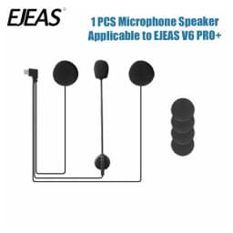 EJEAS V6 PRO+ Motorcycle Helmet Headset Earphone Microphone Speaker Type-C with New Style Mounting Clip Double-Sided Tape Gift