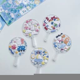 10/15/20Pcs Goo Card Handbook Stickers 5cm Mini Guka Fan Kawaii Decoration Sticker DIY Hand Tools Cuckoo Card School Supplies