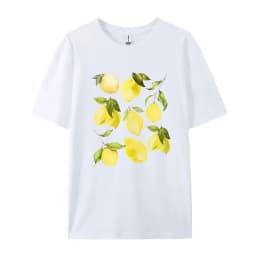 Cute Lemon Fruit T Shirt Short Sleeve Loose Botanical Tshirt Vintage Cottagecore Clothes Women Retro Aesthetic T-Shirts