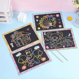 10pcs Children Scratch Painting Toys Art DIY Handmade Cute Cartoon Pattern Brilliant Colors Drawing Toys Kids Birthday Gift TMZ