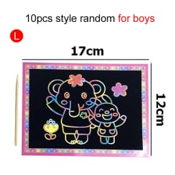 10pcs Children Scratch Painting Toys Art DIY Handmade Cute Cartoon Pattern Brilliant Colors Drawing Toys Kids Birthday Gift TMZ
