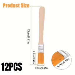 12/24/48PCS Nylon Brushes Short Wooden Handle Art Paint Brushes, Watercolor Brushes Wall Brushes Art Brushes, Cleaning Tools