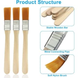 12/24/48PCS Nylon Brushes Short Wooden Handle Art Paint Brushes, Watercolor Brushes Wall Brushes Art Brushes, Cleaning Tools