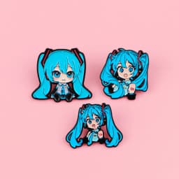 Blue Haired Girl Enamel Pin Cartoon Anime Badges on Backpack Women's Brooches Hat Lapel Pins Cosplay Accessories Toys Gifts