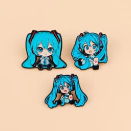 Blue Haired Girl Enamel Pin Cartoon Anime Badges on Backpack Women's Brooches Hat Lapel Pins Cosplay Accessories Toys Gifts