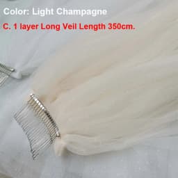 Bling Two Layers Bridal 3.5M Long Wedding Veils Luxury Shiny Glitter Tulle Bride Mesh Veil with Comb Mariage Accessories