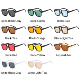 Retro Square Aviation Sunglasses for Women Men Stylish Big Frame Sun Glasses Ins Style Shades 70s Glasses