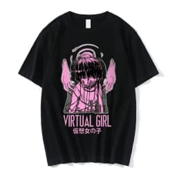 Anime Serial Experiments Lain T-Shirt Men Women Graphic T Shirts Unisex Iwakura Manga Girl Sci Fi Short Sleeve Tee Tops 62463