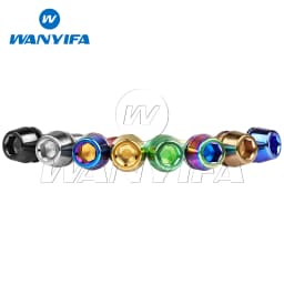 Wanyifa 6Pcs Titanium Ti M5 M6 x 16 18 20 25mm Allen Hex Tapered Head Bolts With Washer Screw For Bicycle Stem