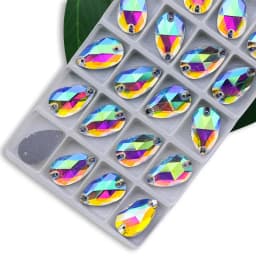 Wholesale QL Crystal Drop Sew On Rhinestones AB Crystal Clear Flatback for Diy Bags Clothes Shoes Material