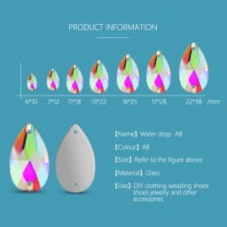 Wholesale QL Crystal Drop Sew On Rhinestones AB Crystal Clear Flatback for Diy Bags Clothes Shoes Material