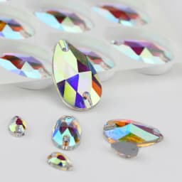Wholesale QL Crystal Drop Sew On Rhinestones AB Crystal Clear Flatback for Diy Bags Clothes Shoes Material