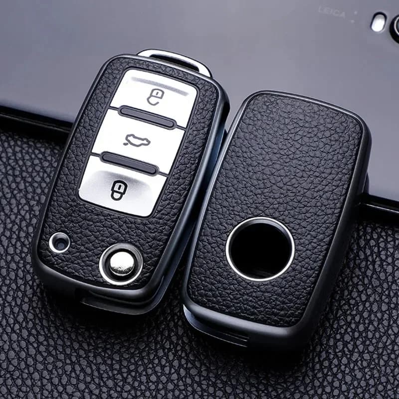 Leather TPU Car Key Case Car Key Full Cover Protection Bag for VW Volkswagen Polo Tiguan Passat Golf Jetta Lavida Skoda Octavia
