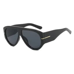 Luxury Brand Retro Big Frame Oval Women Sunglasses Black Tea Color Square Pilot Shades UV400 Cool Men Oversized Sun Glasses