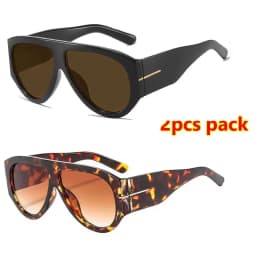 Luxury Brand Retro Big Frame Oval Women Sunglasses Black Tea Color Square Pilot Shades UV400 Cool Men Oversized Sun Glasses