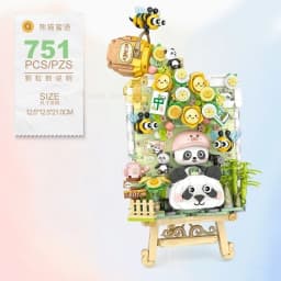 Street View House Building Blocks Izakaya Shaved Ice Shop Takoyaki Shop Coffee Shop Panda Tea House Children's Gift