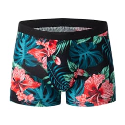 4-piece MEN'S Fashionable and Charming Flower Underwear Comfortable and Breathable Crotch Boxers Teenagers Plus Size Underwear.