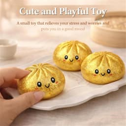 2027Glitter Dumpling Glitter Dumpling Squishy with Box Dumplings Sensory Squeeze Toy for Stress Relief