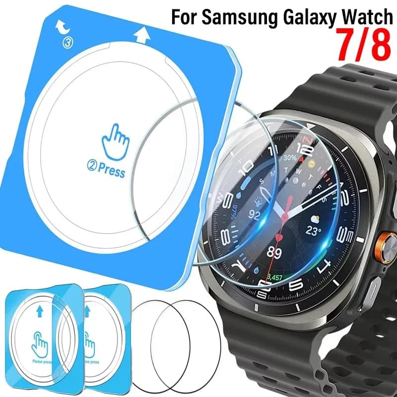 1-5Pcs Tempered Glasss For Samsung Galaxy Watch 8Classic 8 7 40MM 44MM 47MM Ultra Clear Screen Protectors Films Easy to Install