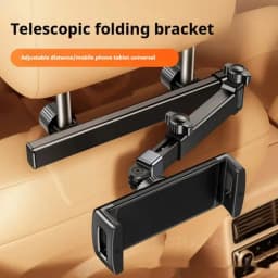 Telescopic Car Rear Pillow Phone Holder Tablet Rotating Holder Car Back Seat Stand Headrest Bracket Universal Holder Accessories