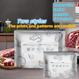 10/30/60pcs Aluminum Foil Storage Bags Freezer Sealed Organizers Food Packaging Reusable Pantry Odor-Proof Bag Kitchen Essential