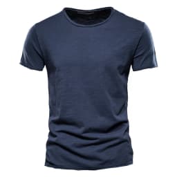 AIOPESON100% Cotton Men T-shirt V-neck Fashion Design Slim Fit Soild T-shirts Male Tops Tees Short Sleeve T Shirt O-neck For Men