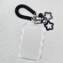 Heavy Duty Expandable ID Badge Holder Keychain Wrist Strap Clear PVC Anti-Theft Card Case Student Campus Xmas Stocking Stuffers