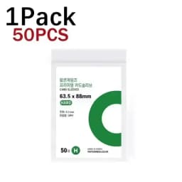 500-50PCS Premium Clear Plastic Card Sleeves Sturdy Transparent Card Holder Korea Kpop Idol Photcard Holographic Protector Film