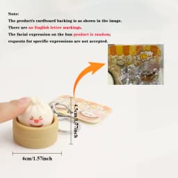1-8PCS Cute Steamed Bun Squeeze Keychain Realistic Dimsum Design Soft Slow Rebound Decompression Fidget Stress Relief Toy