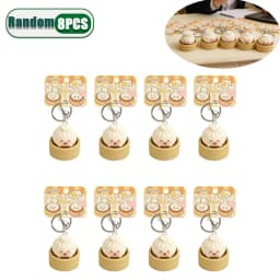 1-8PCS Cute Steamed Bun Squeeze Keychain Realistic Dimsum Design Soft Slow Rebound Decompression Fidget Stress Relief Toy