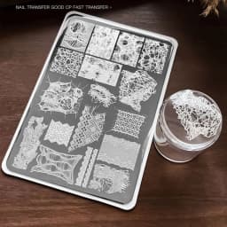 1 Sheet Elegant Lace Nail Art Stamping Plate Vintage Floral & Butterfly Pattern Nail Stencil Reusable Steel Nail Stamp Template#