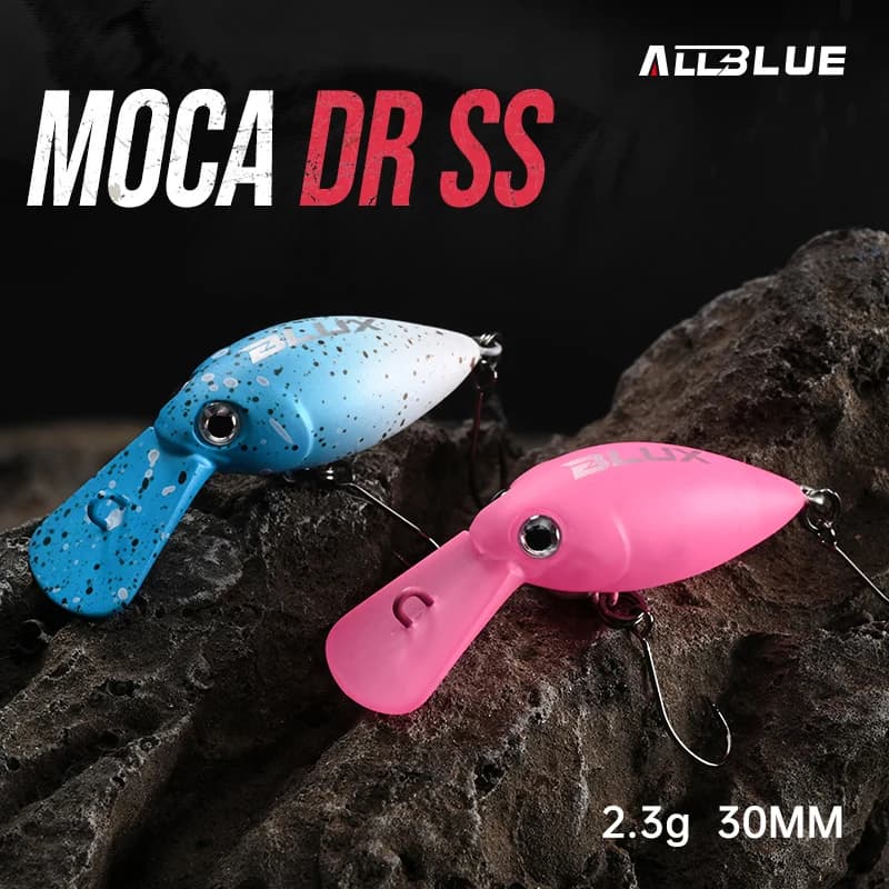 ALLBLUE MOCA DR SS Crankbait 30mm 2.3g Slow Sinking Wobbler Trout Fishing Lure Freshwater Crank Minnow Artificial Hard Bait