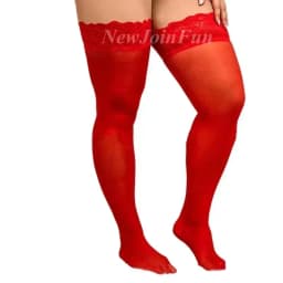 Plus Large Size Elastic Woman's Floral Lace Over The Knee Thigh High Fishnet Mesh Sexy Black Gothic Stockings Non-slip 3XXXL 5XL