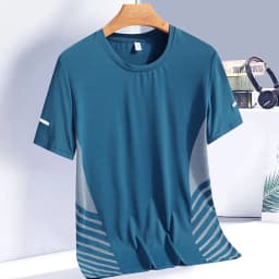 Running T-shirt Men Summer Ice Silk Elasticity Thin Top Printing Quick Dry Short Sleeve Breathable Fitness Sports T-shirt 5XL